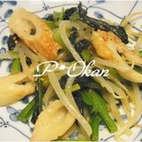 ピリ辛小松菜とチクワの中華風炒め物